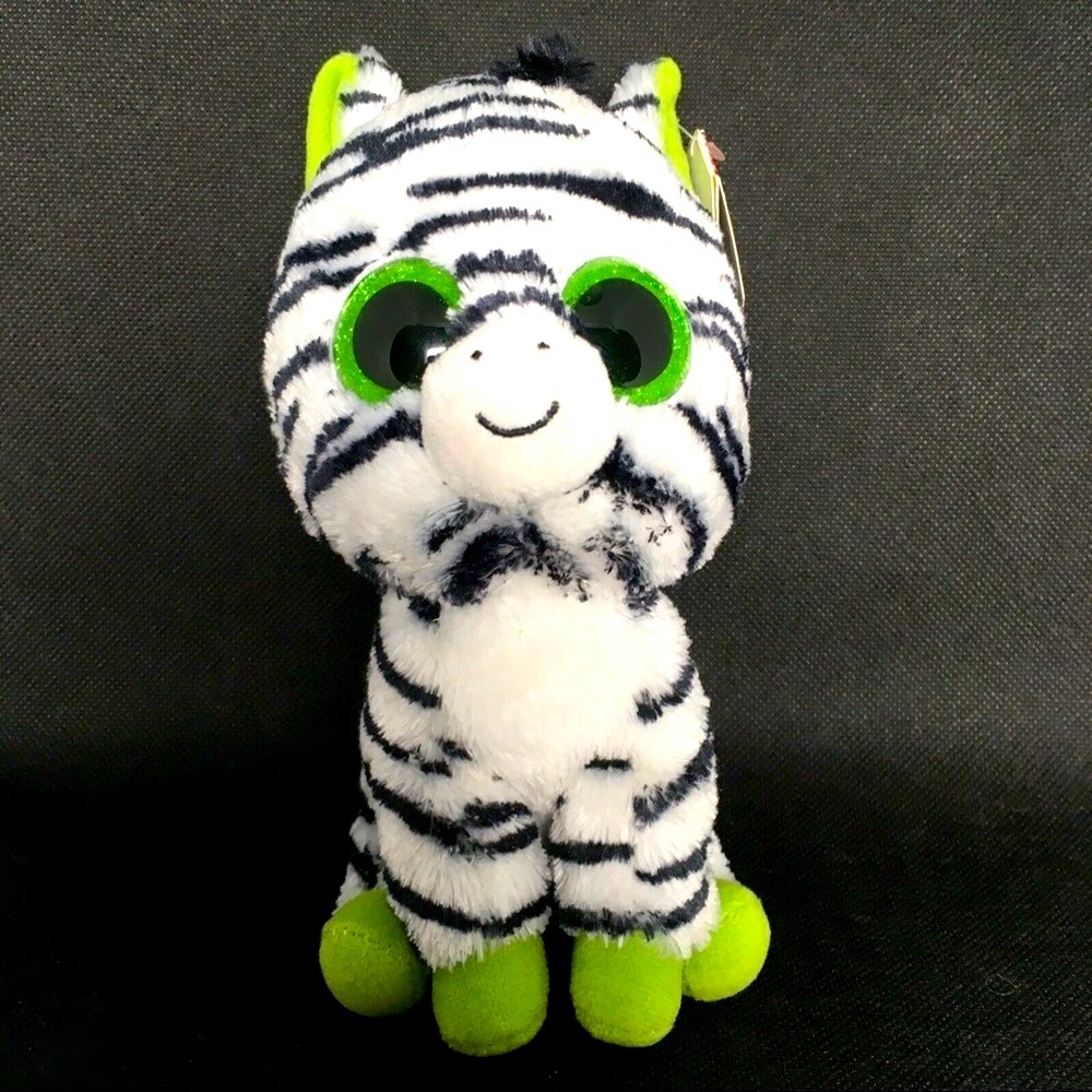 NWT TY Beanie Boos - Zig-Zag the Zebra (Glitter Eyes)
